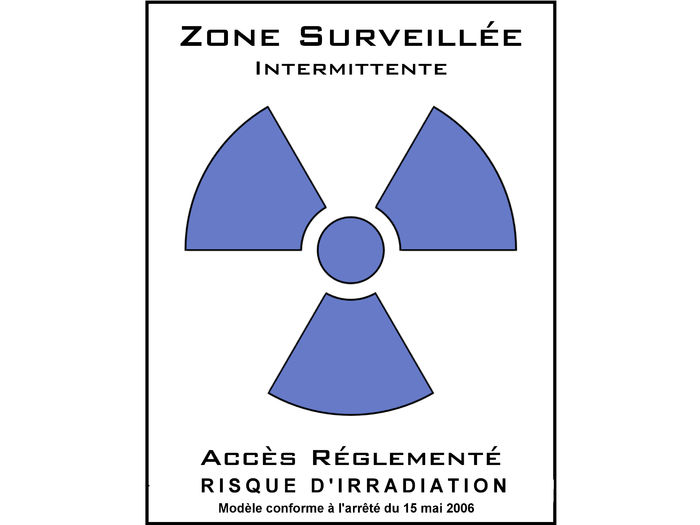 Affichage zone surveillée radioprotection